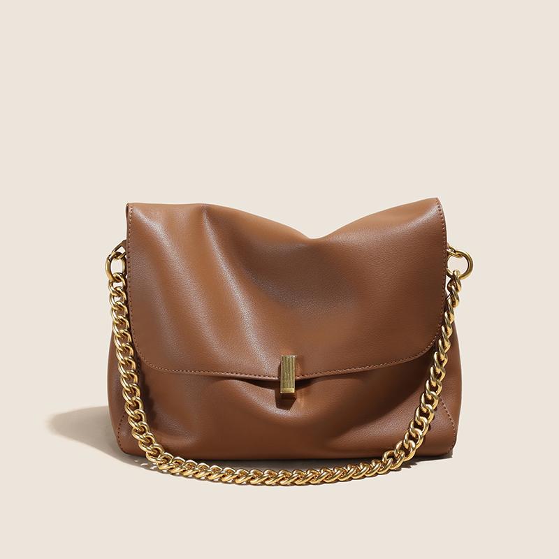 

Large Korean Genuine Cowhide Wing Shoulder Chain Bag Luxury Solid Genuine Leather Feminine Crossbody Messenger Bag