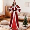 Frau. Claus Kostüm für Damen Erwachsene Weihnachten Santa Kleid mit weißem Kunstfellbesatz Samt Weihnachten Cosplay Outfit