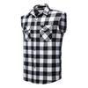 Shirt Vest Fashion Sleeveless 3D Cutting Casual Vest Men Plaid Print Waistcoat Top Men Vest Male Clothing