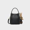 Womens Woven Bucket Bag Crossbody Handbag Soft Leather Small Shoulder Daily Street Style