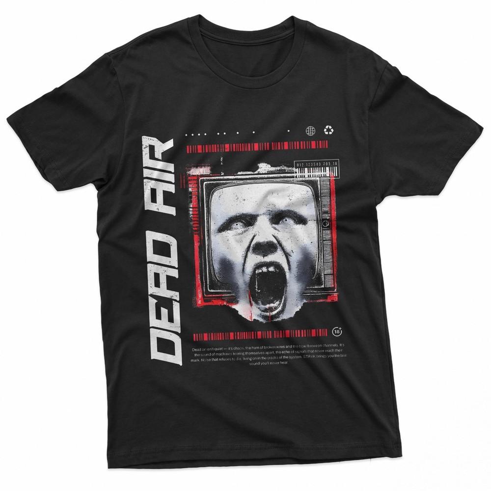 Dead Air Y2K Horror Streetwear Back Print Glitch Aesthetic TShirt Unisex T-Shirt L