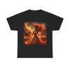 Unisex Adult T Shirt Fiery Sorceress Digital Art Flames