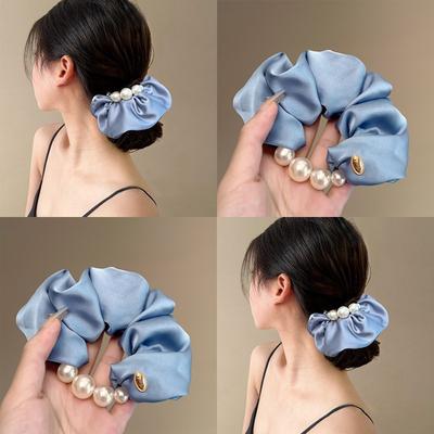 Elegante Perlen Dickdarm Scrunchies Fleckiges Haarband Damen Mädchen Süßes Haarschmuck Pferdeschwanzhalter Haargummi Haaraccessoires