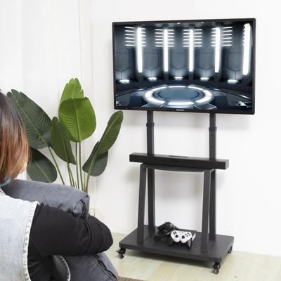 Tall TV Cart Mobile TV Stand Adjustable Large Floor TV Stand Load Capacity 40kg
