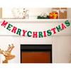 Merry Christmas Banner Red Green Wool Felt Garland Christmas Decorations Indoor Happy Holiday Decorations Cute Hanging Decor for Mantel Fireplace