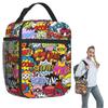 Fun Street Graffiti Comic Pop Art Insulated Lunch Bag for Women Children Portable Food Boxes Thermal Lunch Box Tote