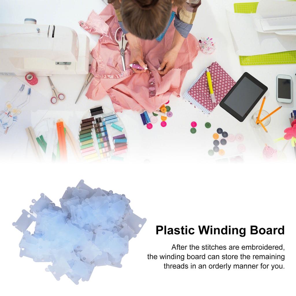 200Pcs Plastic Floss Bobbin Sorting Storage Function Butiful Practical Household Sewing Thrd Storage