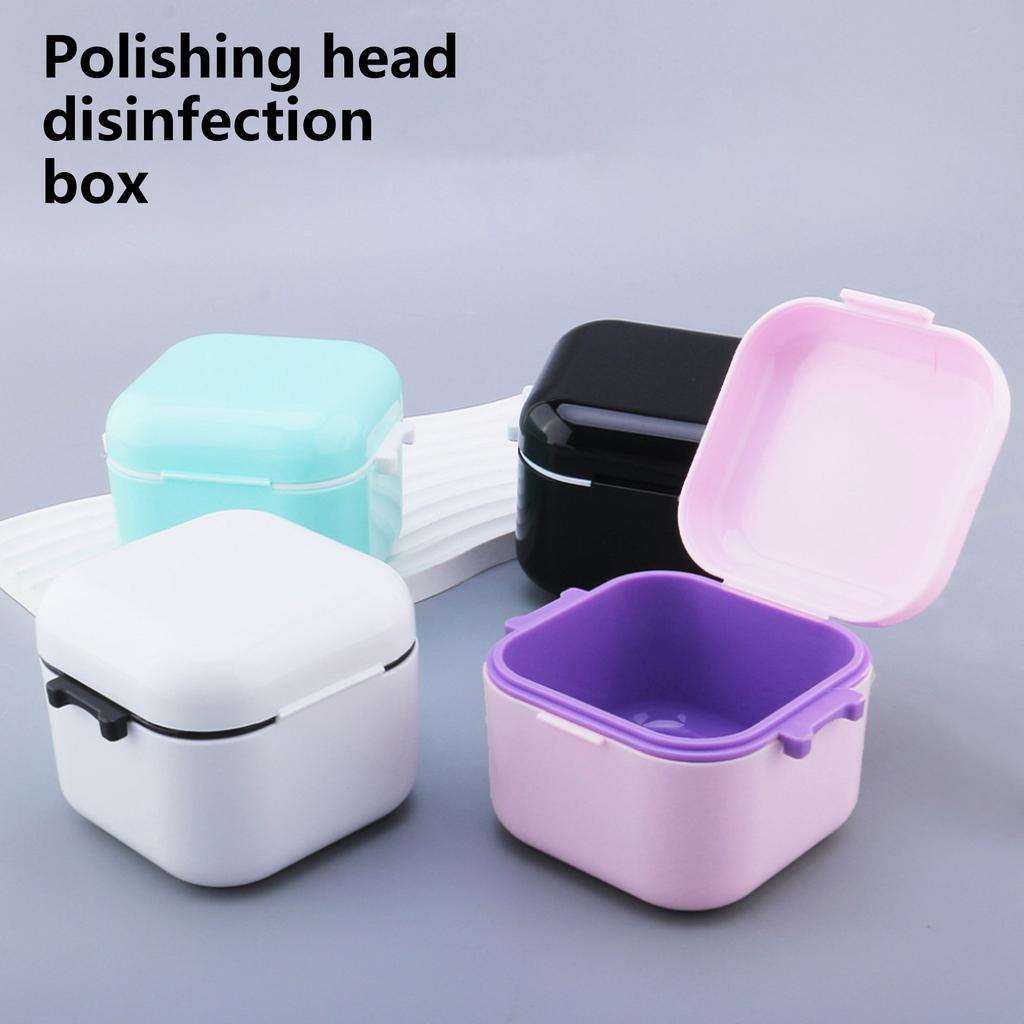 Nail Drill Bit Sanitizer Organizer Plastic Storage Case With Sealed Design For Manicure Tools