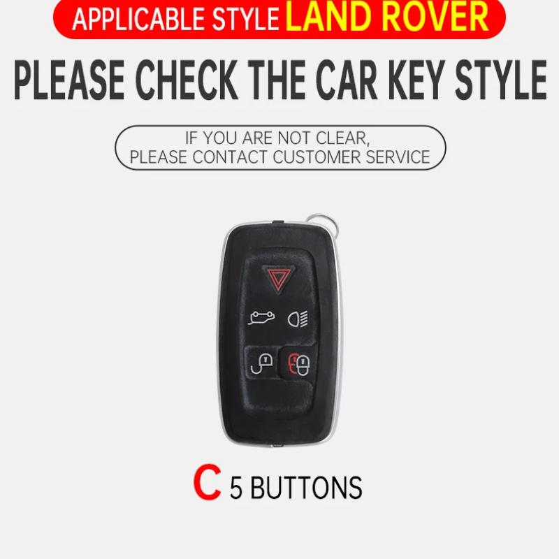 Funda para Llave de Coche para Land Rover Sport Freelander Discovery 4 Range Rover Sport LR4 2010-2012 Aleación de Zinc Cuero Llavero de Coche