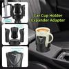 Car Cup Holder Expander Adapter with Adjustable Arm and Base with Rubber Universal Fits Most 12/32/46oz Large Drink Bottles