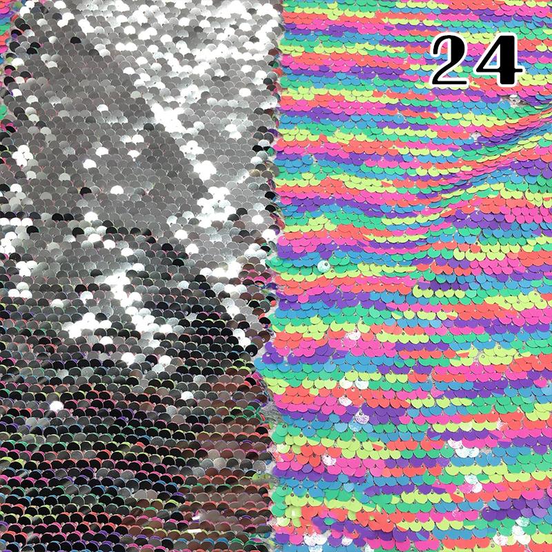 100x130cm Oboustranná 5mm Látka s rybími šupinkami Reverzibilní látka s flitry DIY Řemesla Šití Oděv Boty Pozadí Dekor