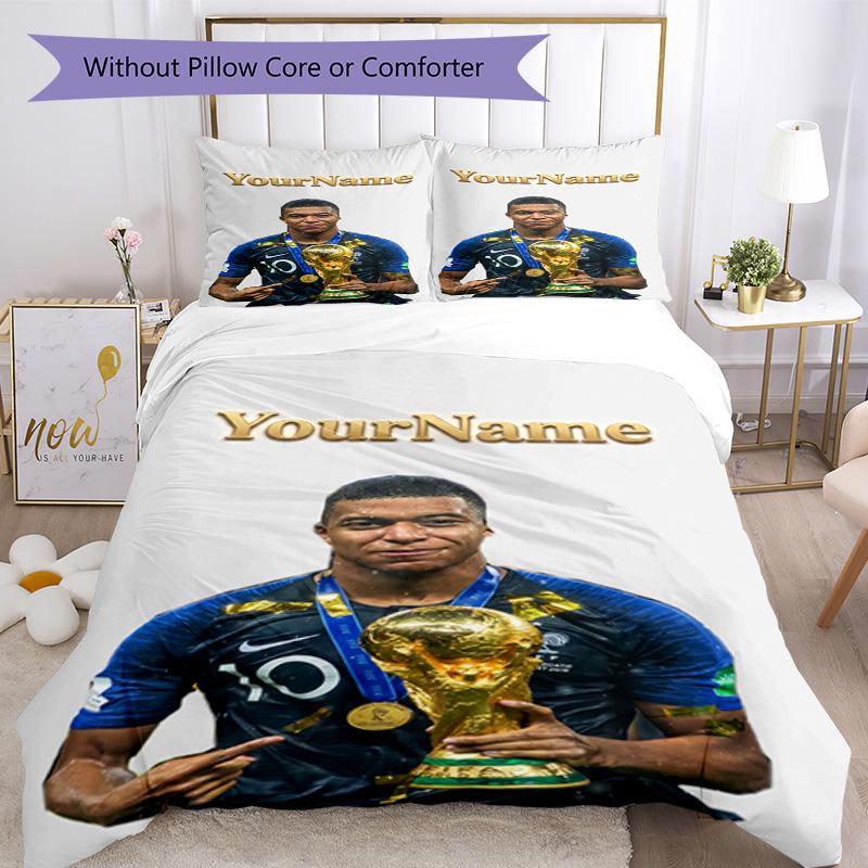 Mbappe 112 Customize your name Bedding Set Breathable Duvet Cover with Pillowcases Home Decoration Birthday Gift
