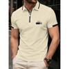 Polo homme à manches longues zippé, couleur unie, tendance, adapté aux activités de loisirs en plein air, polyester confortable f