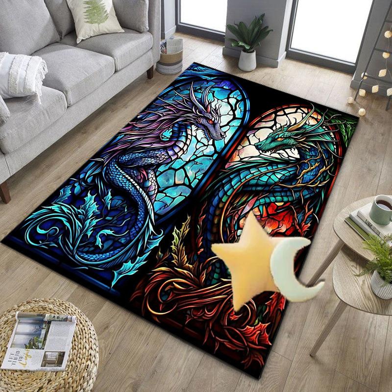 Mythical Dragon Flight Office Rug Chair Mat, Entryway Carpet, Suitable for Front Door, Bedroom, Living Room, Desk, Holiday Gift