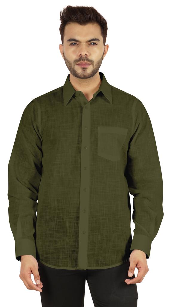 Bestman Solid Shirt For Mens Long Sleeves With Cuff Patch Pocket Shirt Cotton Office