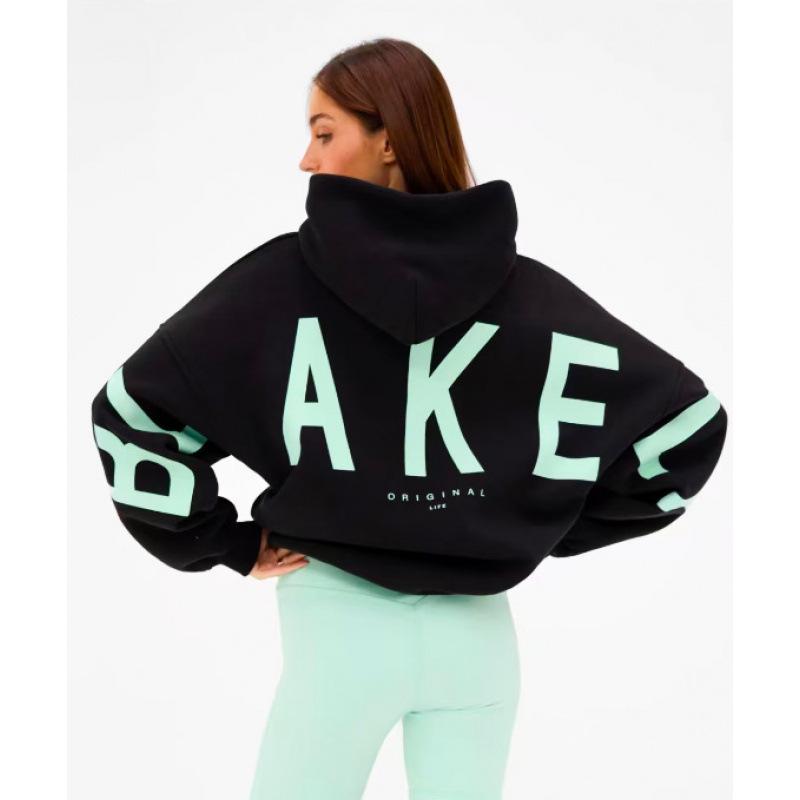 TK Women's and Men's Letter Print Hooded Sweatshirt Sports Pullover