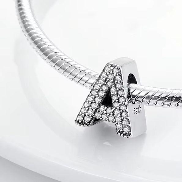 Charms Fit Original Bracelet A-Z Alphabet Charms Beads 925 Silver 26 Letters Charm for Women Girl DIY Fine Jewelry Gift