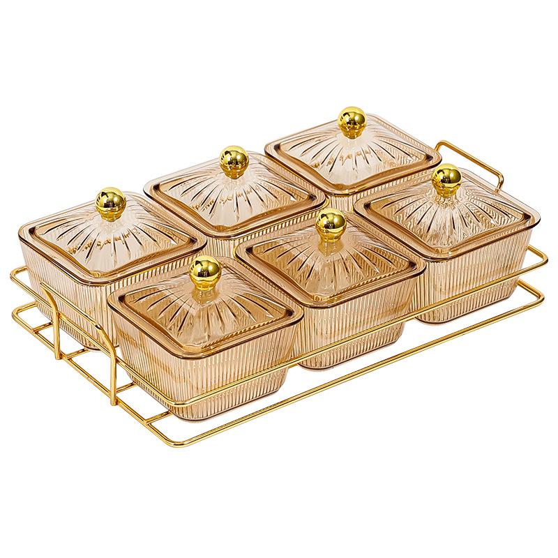 Fruit Plates  Home Living Room Tea Table  Snacks  Candy, Dessert  Nuts  Snacks  Four-grid Dried Fruit Plates