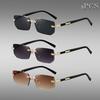 3pcs Unframed Metal Fashion Glasses for Men Women Stylish Decorative Lenses Frame Lightweight Comfortable Design for Everyday