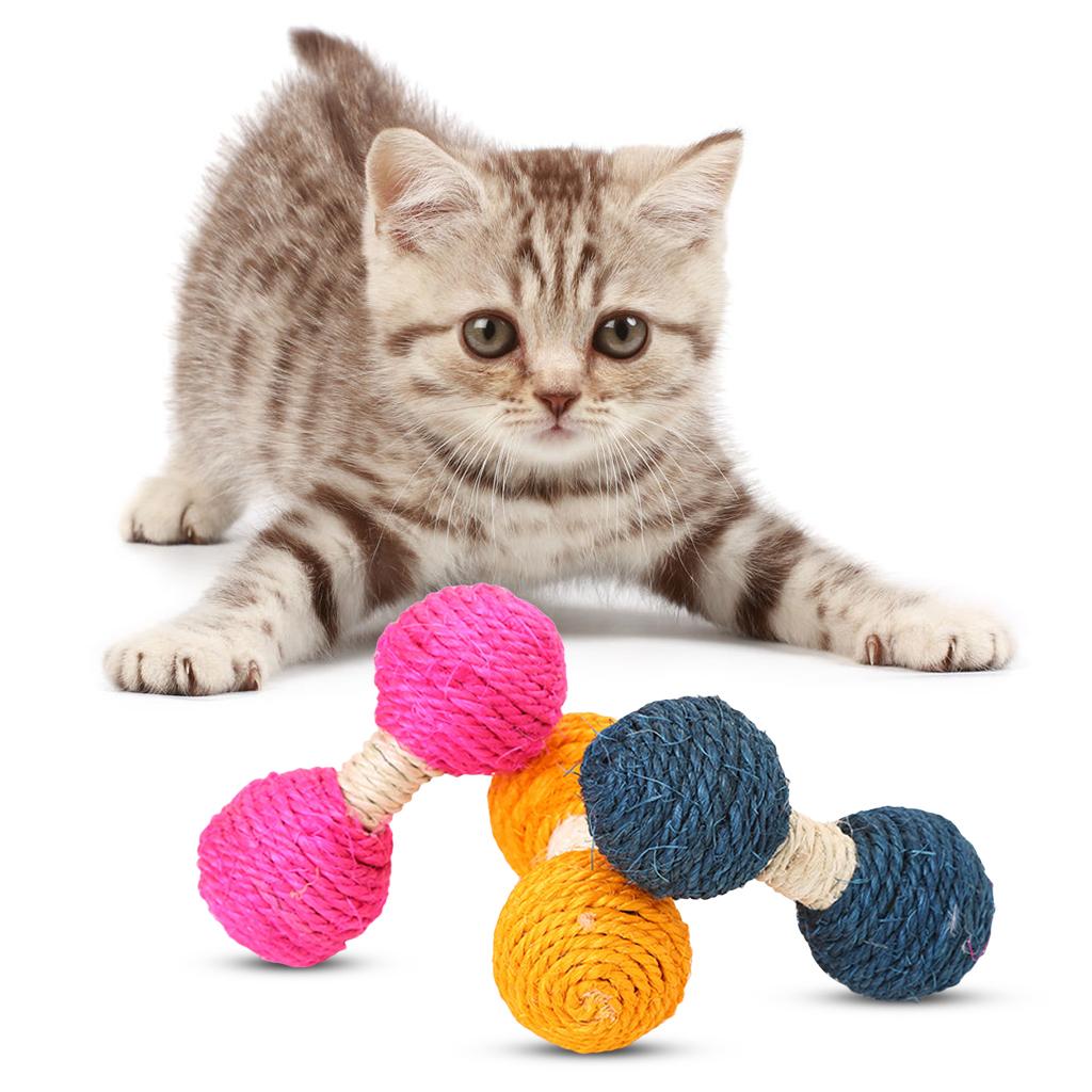 Assorted Color Jute Weave Ball for Cat Toy for Indoor Cat Dumbbell Balls