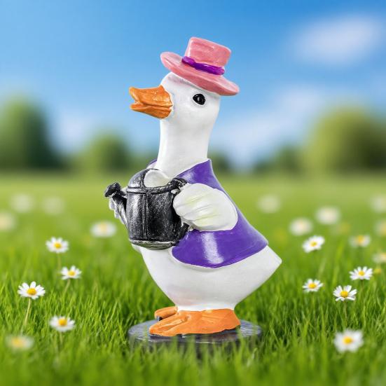 Gardening Duck Statue Outdoor Garden Yard Farm Duck Resin Figurine