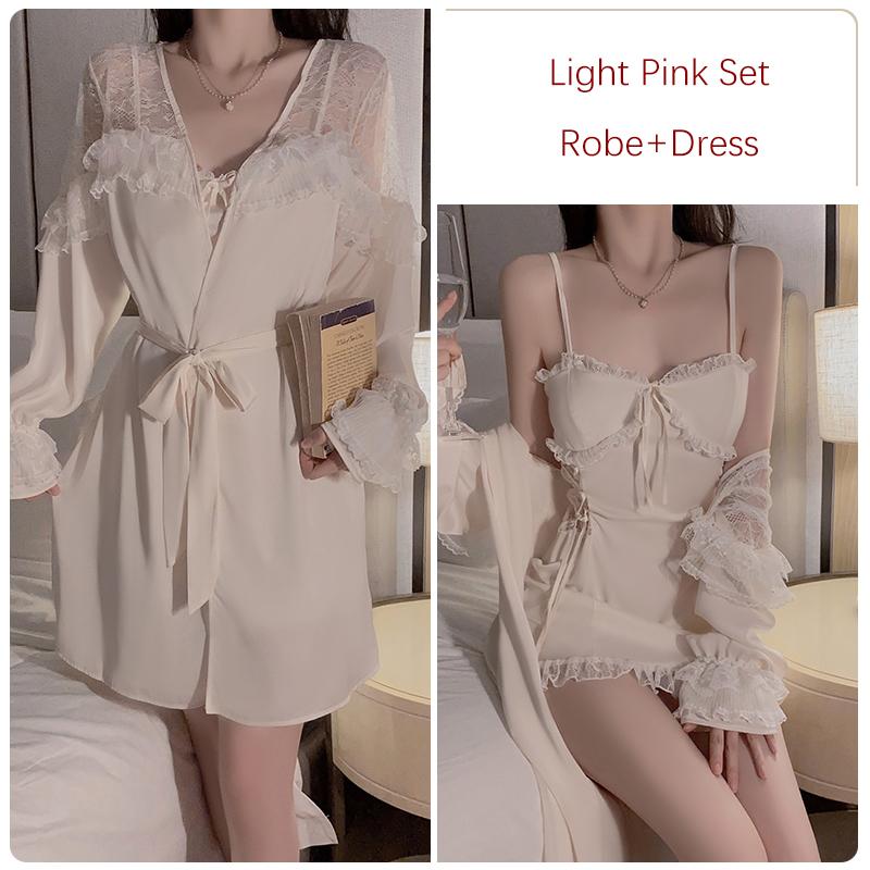 

Сексуальная пижама для женщин, атласный V-образный галстук, накладки на грудь, кружевные подтяжки, соблазнительная ночная рубашка, халат, домашняя одежда M