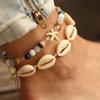 Bohemian Holiday Wind Shell Beaded Woven Anklet  Women's Bracelet Set Beach Party Seaside Holiday