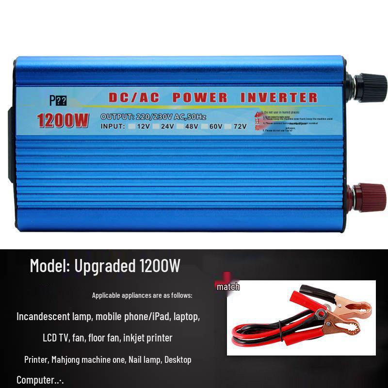 

Високопотужний інвертор: 12В/24В Автомобільний до 220В Побутовий, Підтримує 48В, 60В, 72В для Вантажівок