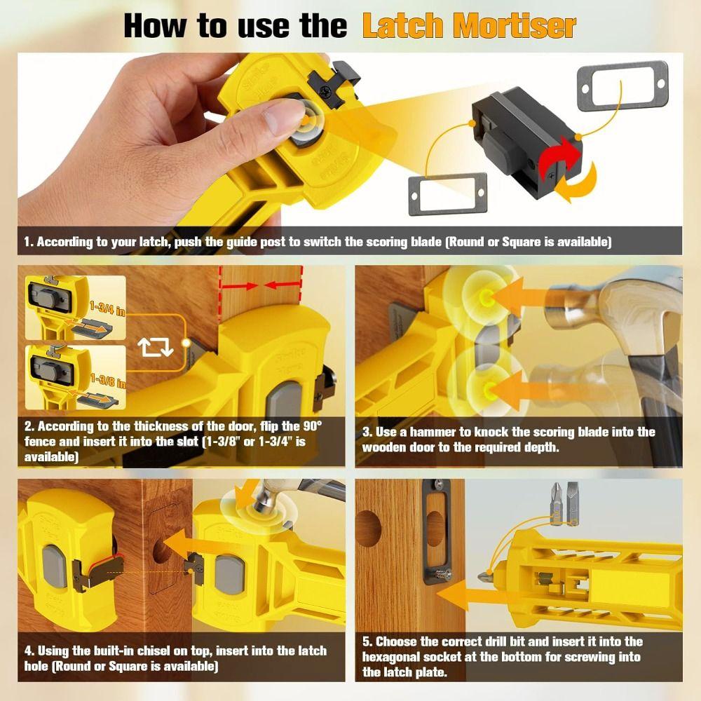 Accurate Scoring Door Mortise Tool Door Mount Door Installation Kit 1-3/8" or 1-3/4" Thick