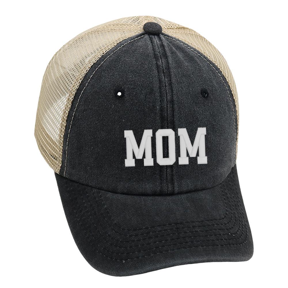 Adjustable DAD MOM Baseball Hats Hip-hop Sunscreen Mesh Hats Washed Distressed Faded Cap Man Women