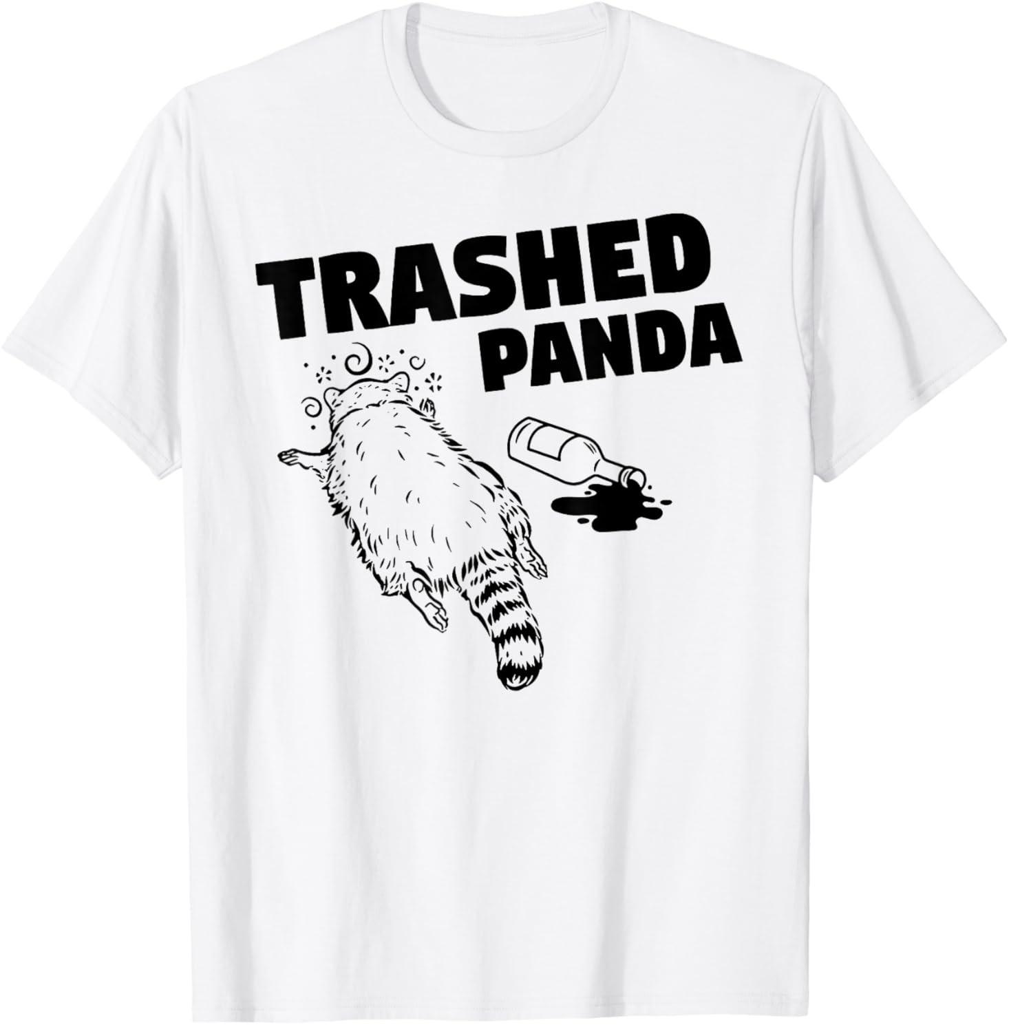 Funny Trashed Panda Racoon Gets Drunk T-Shirt S