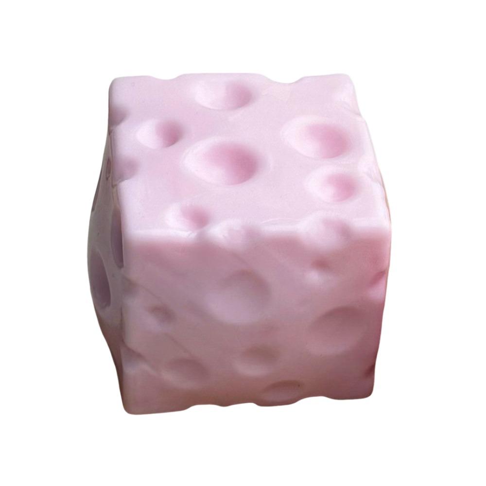 5cm Cheese Squeezed Cube Crunchy TPR Fidget Toy Novelty Crackling Cheese Pinch Office Desk Toy