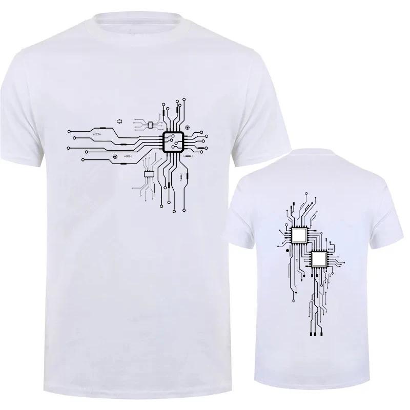 Simple Fashion CPU Graphic T Shirts For Unisex Summer Trendy Circuit Diagram 3D Printed Tshirts Cool Streetwear Oversized Tees