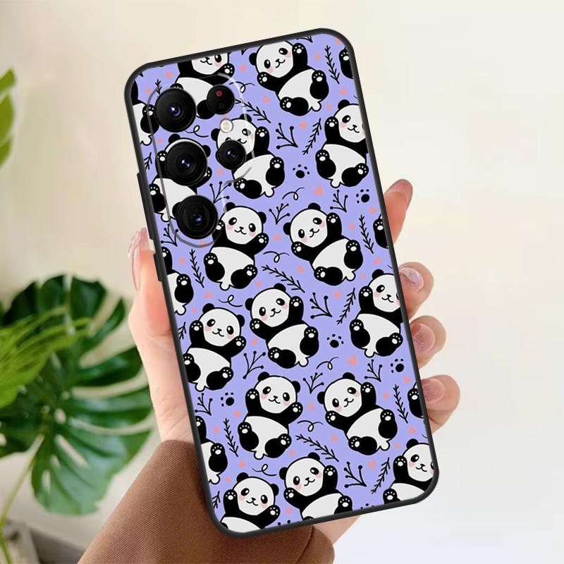 Panda Animal Soft Case For Samsung Galaxy S25 S21 S22 S23 S24 Ultra S9 S10 Plus S20 FE S24 FE Phone Cover