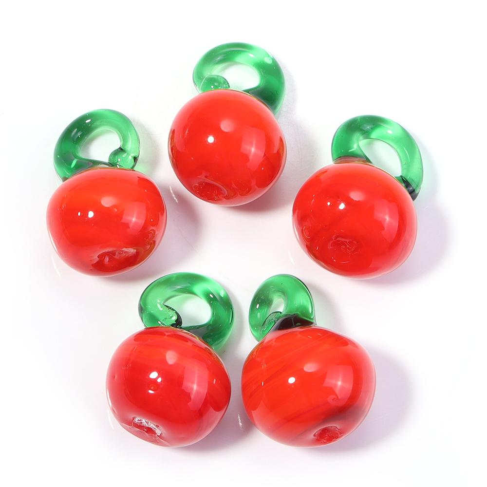 5pcs/lot Vegetables Fruit Glass Charms Pendant Lemon Watermelon Eggplant Grape Pendants For DIY Jewelry Making Necklace Earrings