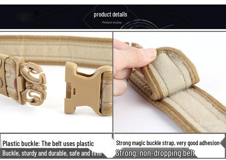 Camouflage Tactical Canvas Belt: Windproof, Anti-Slip, Wear-Resistant, Lumbar Support for Outdoor Sports & Duty Training
