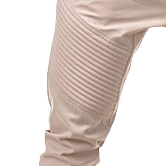Winter Men Pants Drawstring Elastic Waist with Pockets Zipper Decor Joggers Loose Ankle-banded Solid Color Outdoor Trousers Pleated Sweatpants