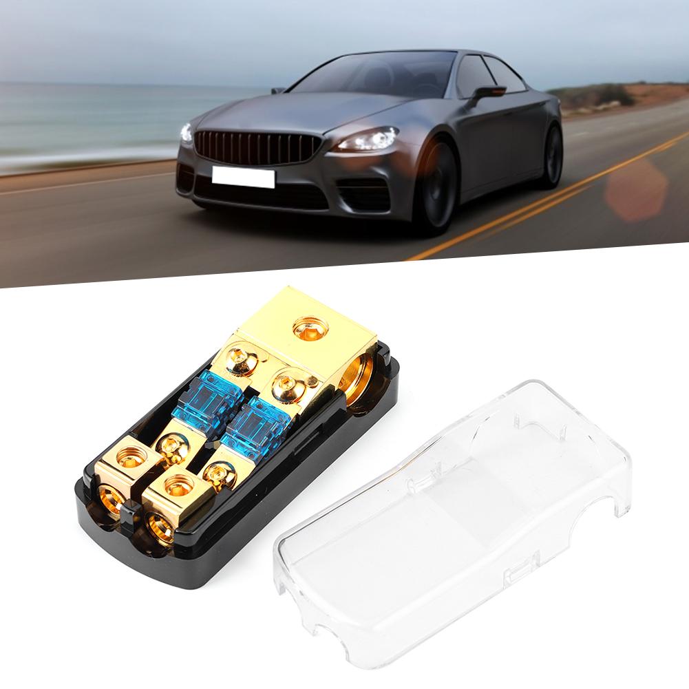 04 Gauge In To 48 Gauge Out 60A Fuse Distribution Block 2 Way Mini ANL Fuse Holder for Auto Boat
