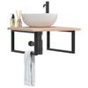 VidaXL Wall-mounted Vanity Shelf Steel and Solid Oak Wood 3302461