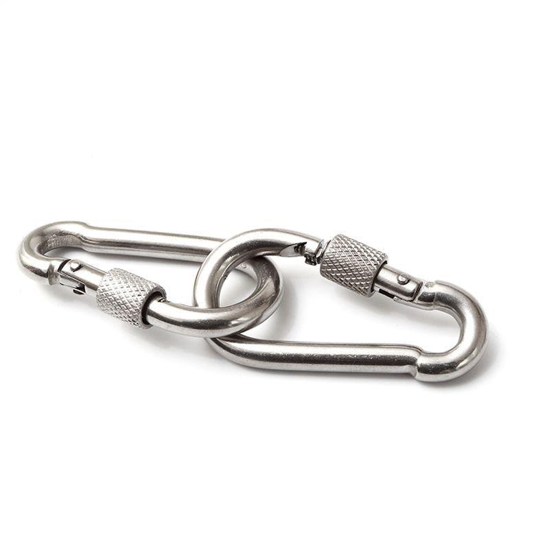 Feder-Schnappkarabiner M4 M5 M6 M8 304 Edelstahl Klettern Sicherheitsverschluss Schnellverschluss Verriegelungsring Haken Hochwertige Metallschnalle