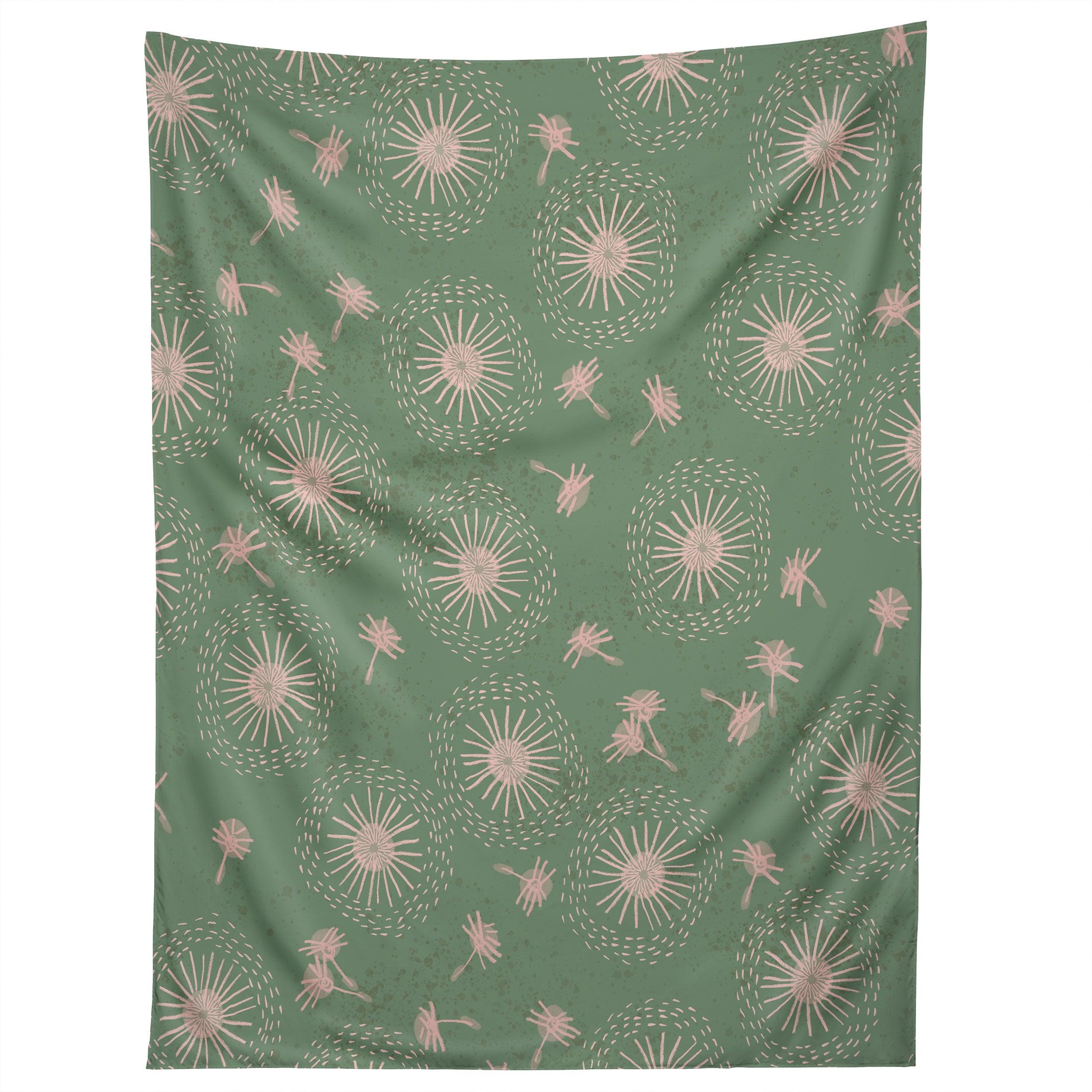MAKE A WISH DANDELION PATTERN tapestry 75x100 чёрный