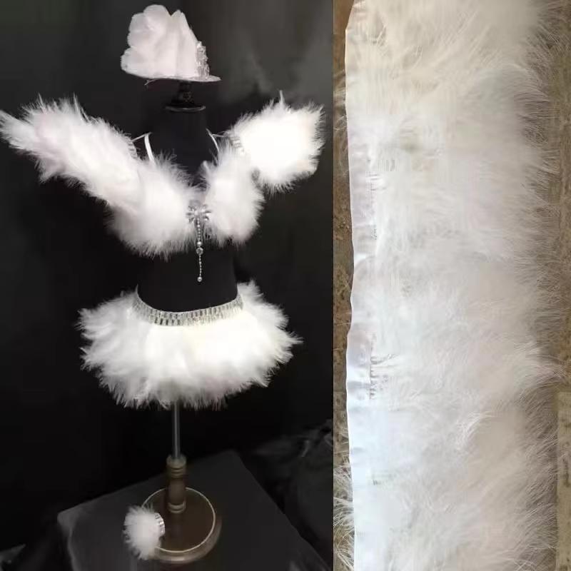 1Meter Fluffy Turkey Feathers Trim Fringe Ribbon 8-10Cm Marabou Feather For Craft Fringe Sewing Wedding Party Clothing Dress