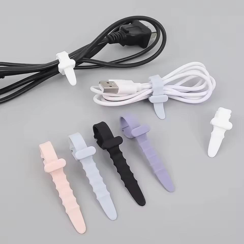 Silicone Cable Ties, Cord Organizer, Cable Straps, Reusable Cord Ties, Travel Cable Organizer, Cute Elastic Tie, Wire Ties