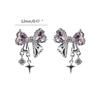 Bowknot Zircon Stud Earrings Fashion Piercing Earrings Simple Ear Stud for Women
