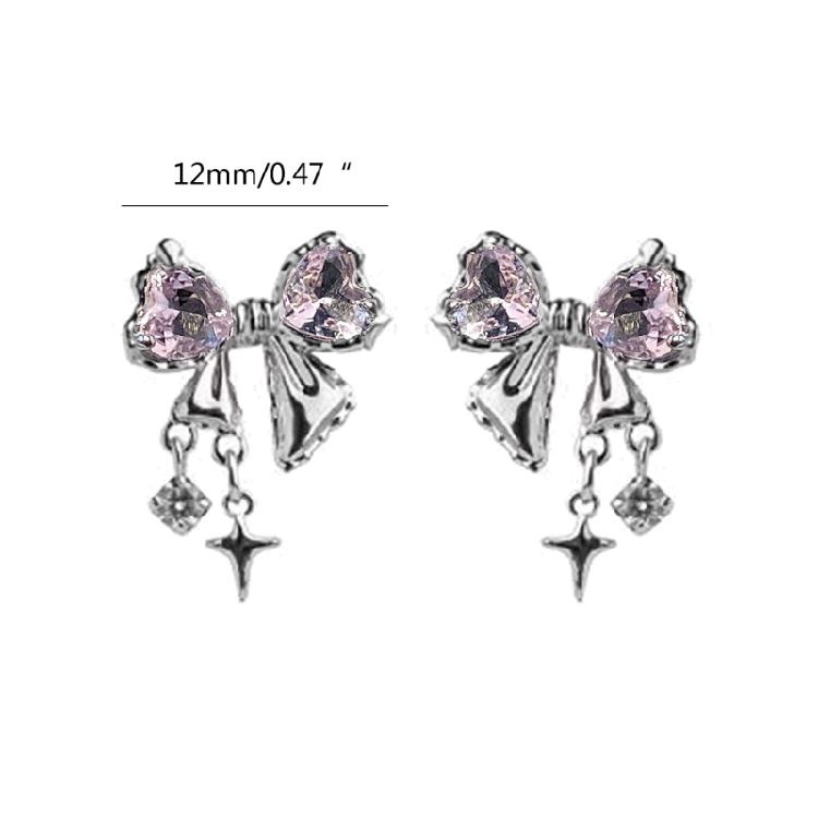 Bowknot Zircon Stud Earrings Fashion Piercing Earrings Simple Ear Stud for Women