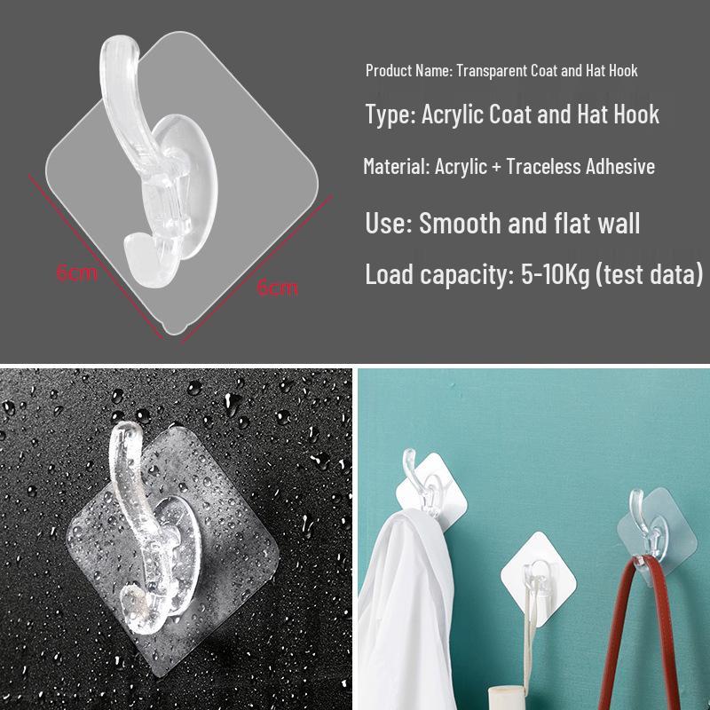Transparent Traceless Adhesive Hook - Strong, Nail-Free Design