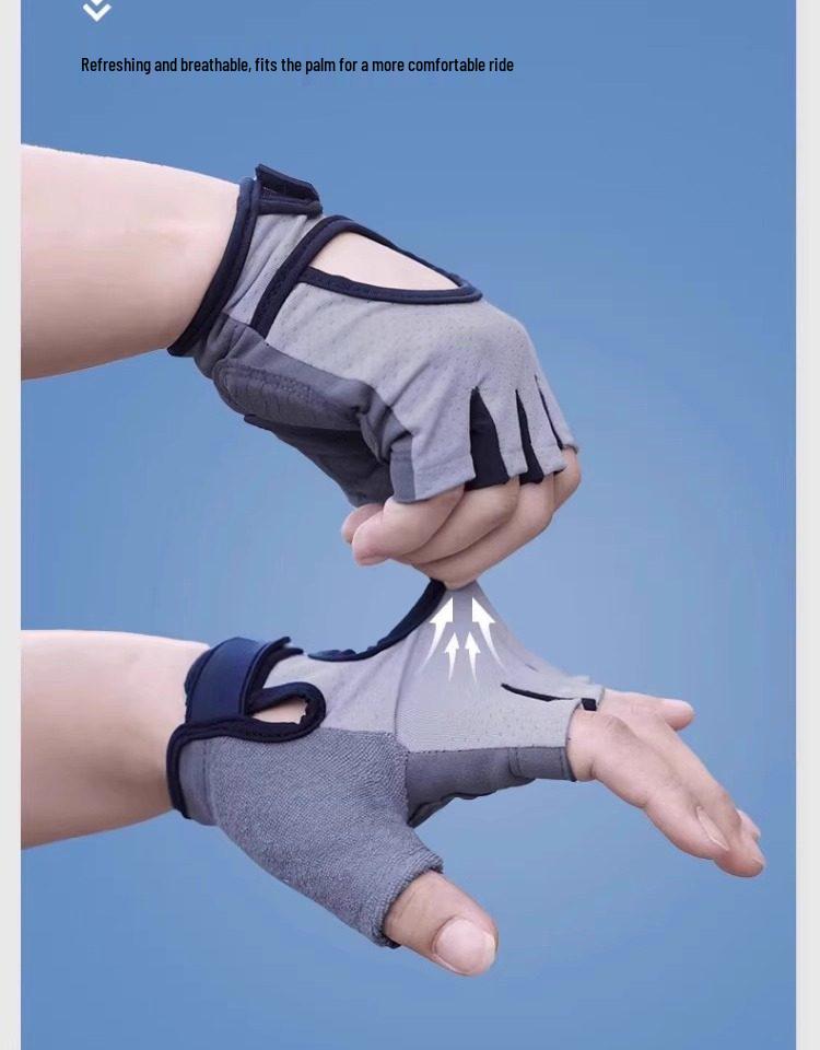 Half-Finger Breathable Cycling Gloves for Men & Women - Shock Absorption, Ideal for Road & Mountain Biking