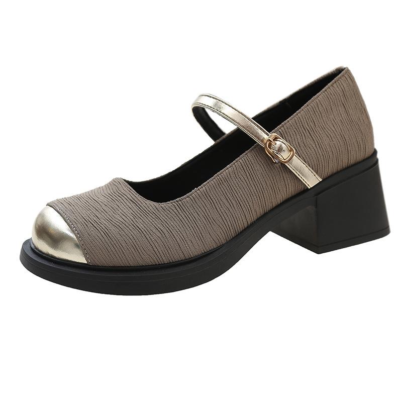 Mary Jane French Small Fragrant High Heels Platform Spring and Summer New High-end Evening Single Shoes Fashionable Small Leather Shoes