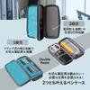Plus Pen Case Pouch FABFAB Double Compartment Type Gray X Turquoise FL-243CA 98-940