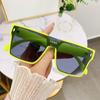 Fashion Oversized Square One-piece Sunglasses Women Retro Mirror Lens Eyewear Shades UV400 Men Punk Sun Glasses